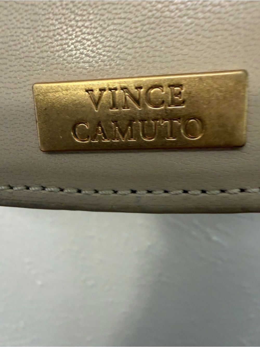 Vince Camuto Genuine Leather Beige Shoulder Bag - Picture 9 of 9